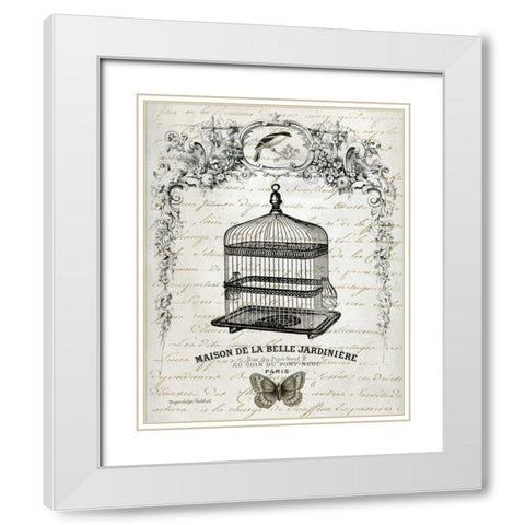 French Birdcage II White Modern Wood Framed Art Print with Double Matting by Babbit, Gwendolyn