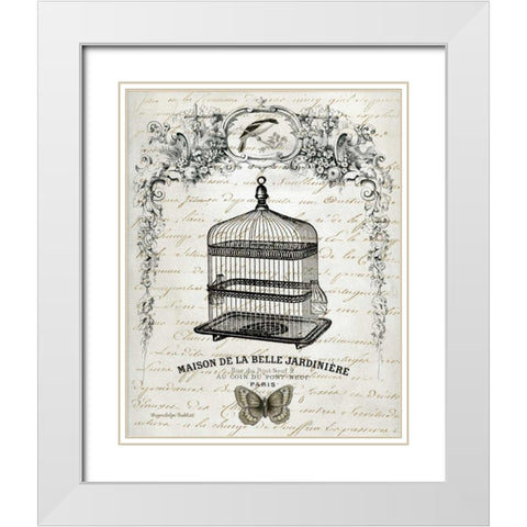 French Birdcage II White Modern Wood Framed Art Print with Double Matting by Babbit, Gwendolyn