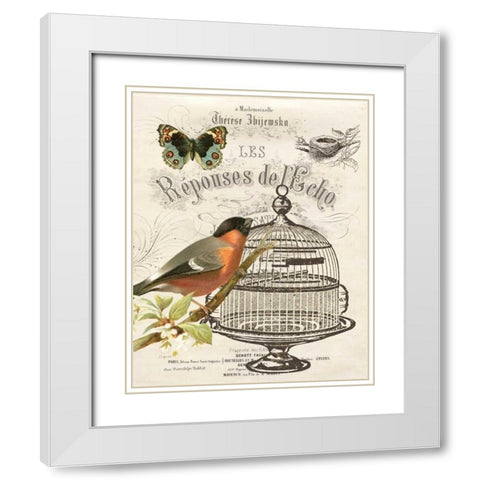 Music Bird I White Modern Wood Framed Art Print with Double Matting by Babbitt, Gwendolyn