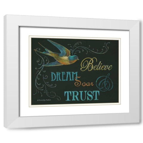 Believe and Bird White Modern Wood Framed Art Print with Double Matting by Babbitt, Gwendolyn