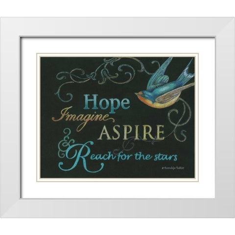 Hope and Bird White Modern Wood Framed Art Print with Double Matting by Babbitt, Gwendolyn