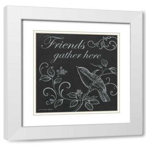 Bird Friends White Modern Wood Framed Art Print with Double Matting by Babbitt, Gwendolyn