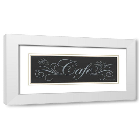 Cafe Chalkboard White Modern Wood Framed Art Print with Double Matting by Babbitt, Gwendolyn