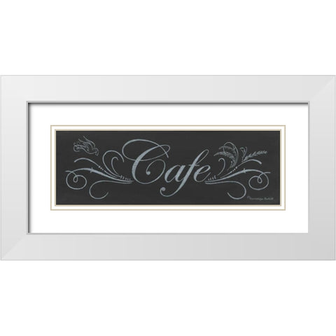 Cafe Chalkboard White Modern Wood Framed Art Print with Double Matting by Babbitt, Gwendolyn