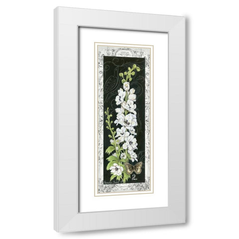 Delphinium White Modern Wood Framed Art Print with Double Matting by Babbitt, Gwendolyn