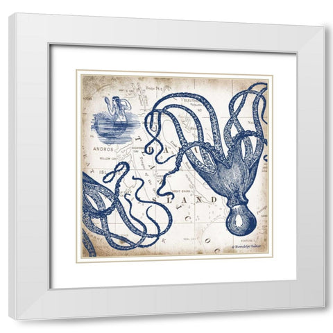 Octopi I White Modern Wood Framed Art Print with Double Matting by Babbitt, Gwendolyn