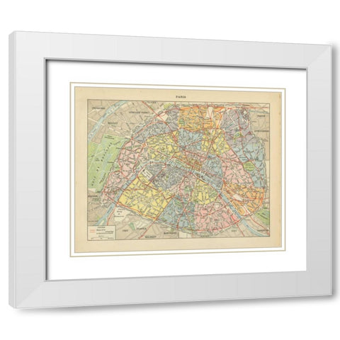 French Map I White Modern Wood Framed Art Print with Double Matting by Babbitt, Gwendolyn