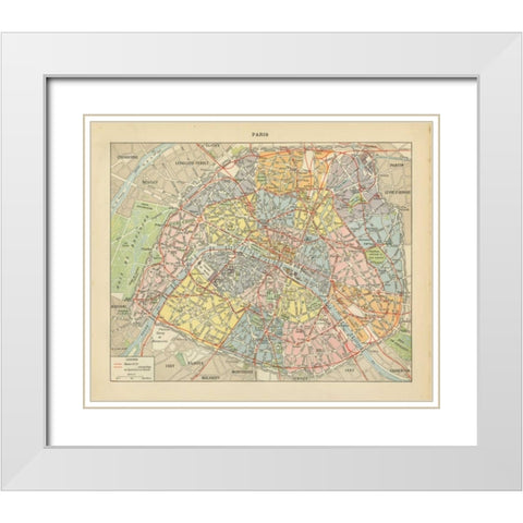 French Map I White Modern Wood Framed Art Print with Double Matting by Babbitt, Gwendolyn