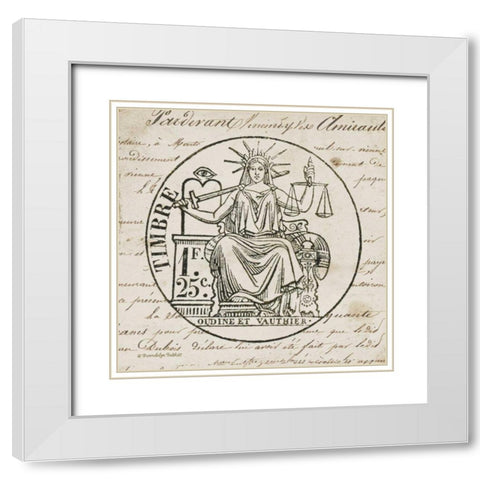 French Stamp II White Modern Wood Framed Art Print with Double Matting by Babbitt, Gwendolyn