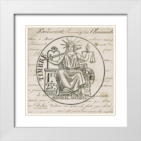 French Stamp II White Modern Wood Framed Art Print with Double Matting by Babbitt, Gwendolyn