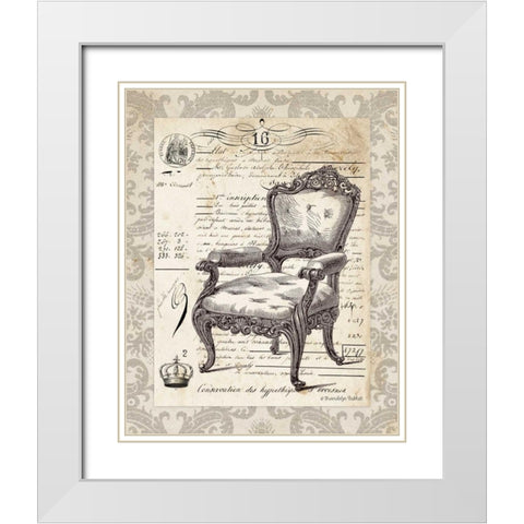 French Chair II White Modern Wood Framed Art Print with Double Matting by Babbitt, Gwendolyn