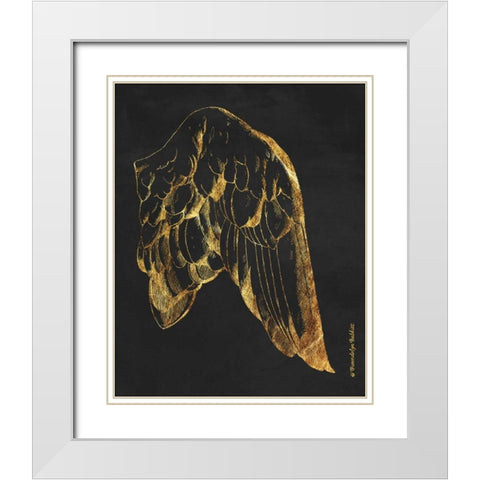 Gold Wing II White Modern Wood Framed Art Print with Double Matting by Babbitt, Gwendolyn