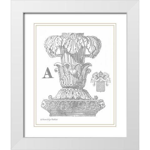 Gray Column A White Modern Wood Framed Art Print with Double Matting by Babbitt, Gwendolyn