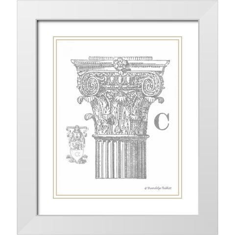 Gray Column C White Modern Wood Framed Art Print with Double Matting by Babbitt, Gwendolyn