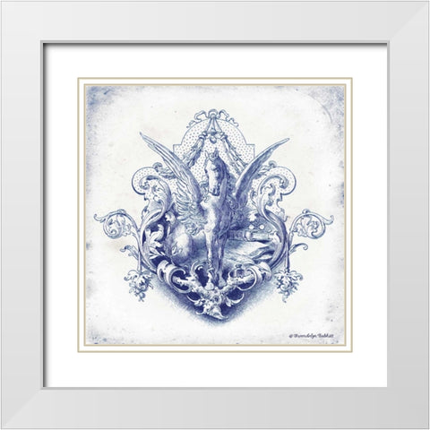 Pegasus Indigo White Modern Wood Framed Art Print with Double Matting by Babbitt, Gwendolyn