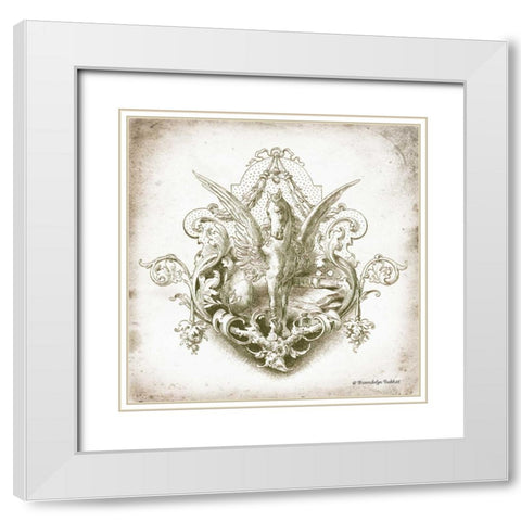 Pegasus White Modern Wood Framed Art Print with Double Matting by Babbitt, Gwendolyn
