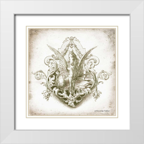 Pegasus White Modern Wood Framed Art Print with Double Matting by Babbitt, Gwendolyn