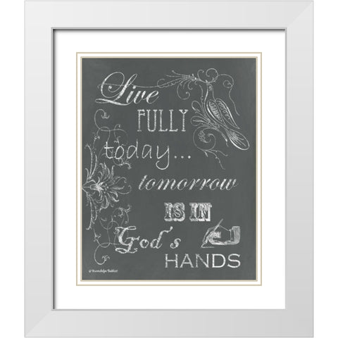 Live Fully Chalkboard White Modern Wood Framed Art Print with Double Matting by Babbitt, Gwendolyn