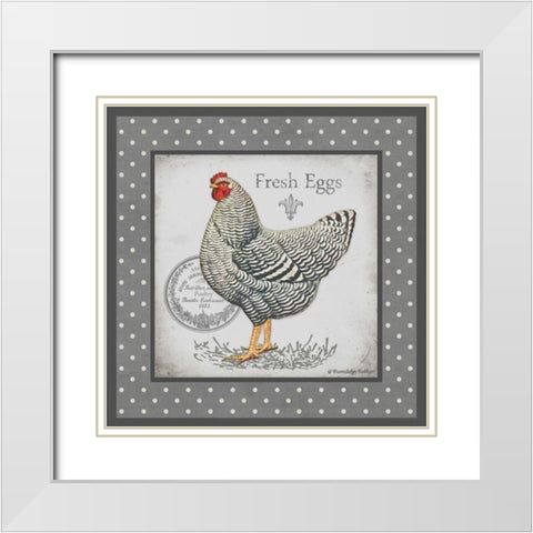 Farm Fresh Eggs II White Modern Wood Framed Art Print with Double Matting by Babbit, Gwendolyn