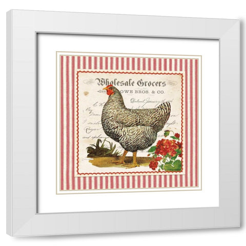 French Hen White Modern Wood Framed Art Print with Double Matting by Babbitt, Gwendolyn