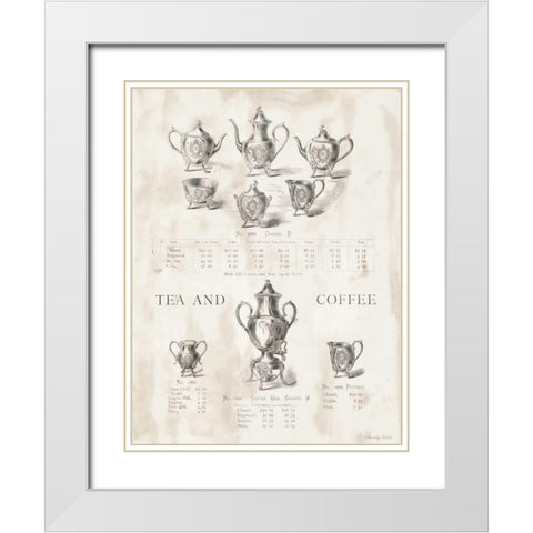 Tea and Coffee White Modern Wood Framed Art Print with Double Matting by Babbitt, Gwendolyn