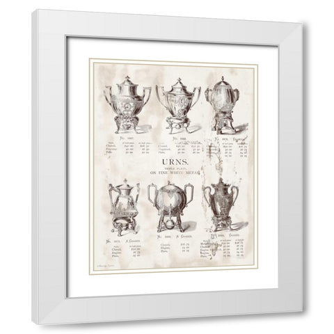 Urns White Modern Wood Framed Art Print with Double Matting by Babbitt, Gwendolyn