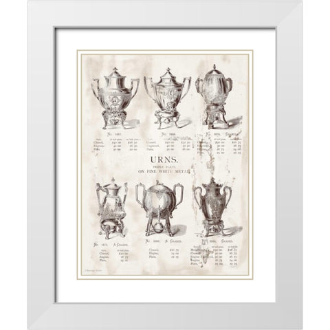 Urns White Modern Wood Framed Art Print with Double Matting by Babbitt, Gwendolyn