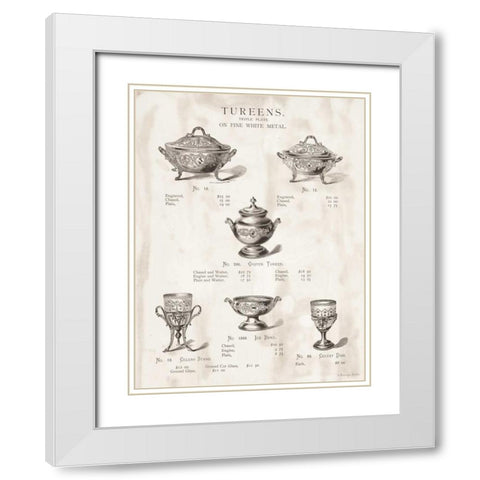 Tureens White Modern Wood Framed Art Print with Double Matting by Babbitt, Gwendolyn