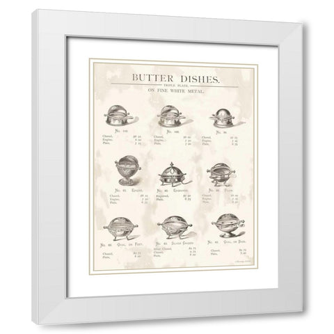Butter Dishes White Modern Wood Framed Art Print with Double Matting by Babbitt, Gwendolyn