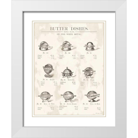 Butter Dishes White Modern Wood Framed Art Print with Double Matting by Babbitt, Gwendolyn