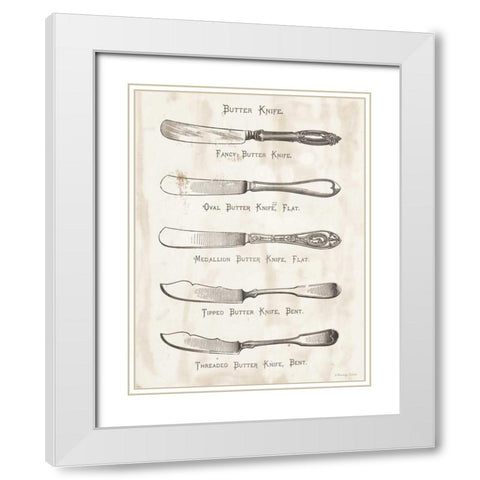 Butter Knives White Modern Wood Framed Art Print with Double Matting by Babbitt, Gwendolyn