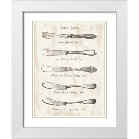 Butter Knives White Modern Wood Framed Art Print with Double Matting by Babbitt, Gwendolyn