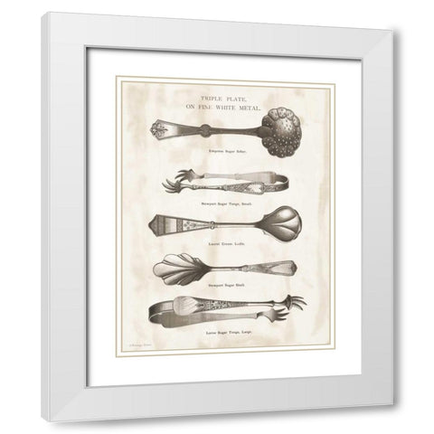 Serving Utensils I White Modern Wood Framed Art Print with Double Matting by Babbitt, Gwendolyn
