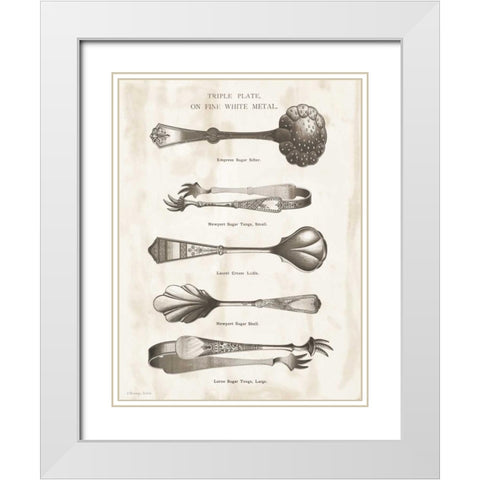 Serving Utensils I White Modern Wood Framed Art Print with Double Matting by Babbitt, Gwendolyn