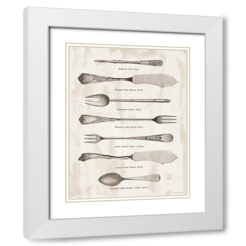 Serving Utensils II White Modern Wood Framed Art Print with Double Matting by Babbitt, Gwendolyn