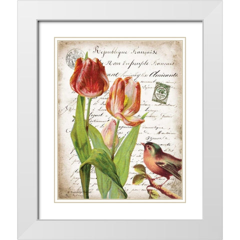 French Botanical II White Modern Wood Framed Art Print with Double Matting by Babbitt, Gwendolyn