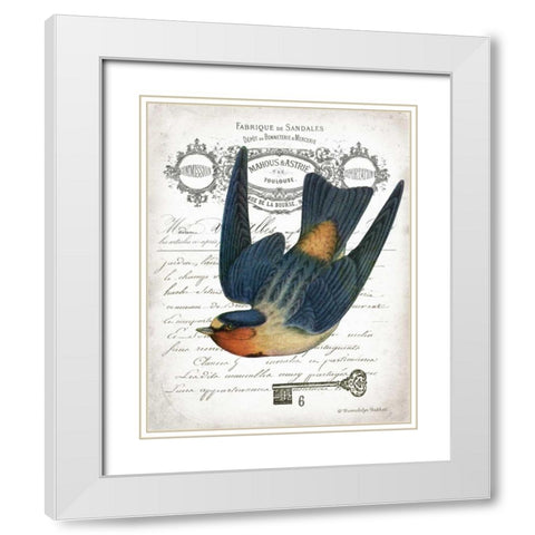 French Swallow I White Modern Wood Framed Art Print with Double Matting by Babbitt, Gwendolyn