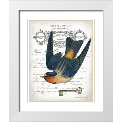 French Swallow I White Modern Wood Framed Art Print with Double Matting by Babbitt, Gwendolyn