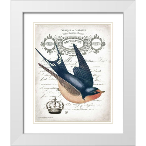 French Swallow II White Modern Wood Framed Art Print with Double Matting by Babbitt, Gwendolyn