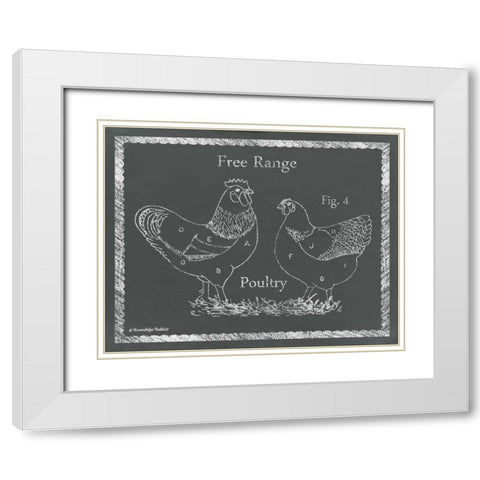 Sectioned Poultry White Modern Wood Framed Art Print with Double Matting by Babbitt, Gwendolyn