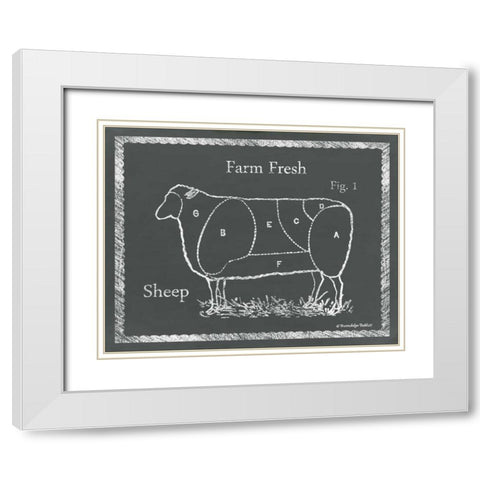 Sectioned Sheep White Modern Wood Framed Art Print with Double Matting by Babbitt, Gwendolyn