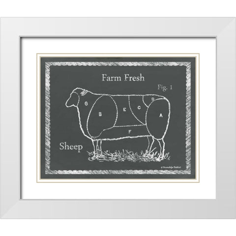 Sectioned Sheep White Modern Wood Framed Art Print with Double Matting by Babbitt, Gwendolyn