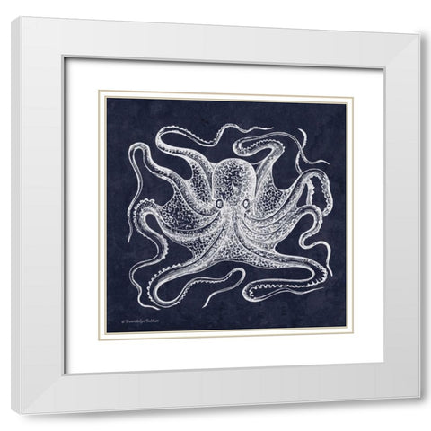 Octopi I White Modern Wood Framed Art Print with Double Matting by Babbitt, Gwendolyn