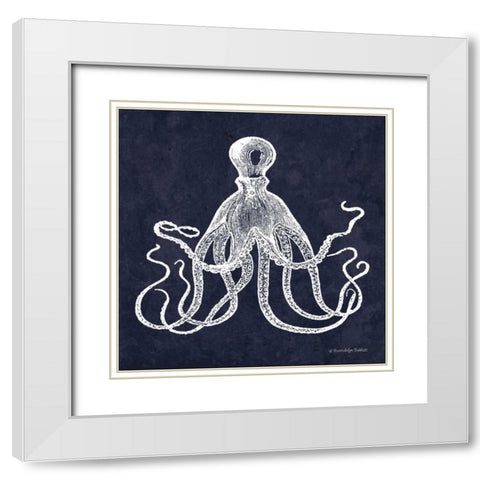 Octopi II White Modern Wood Framed Art Print with Double Matting by Babbitt, Gwendolyn