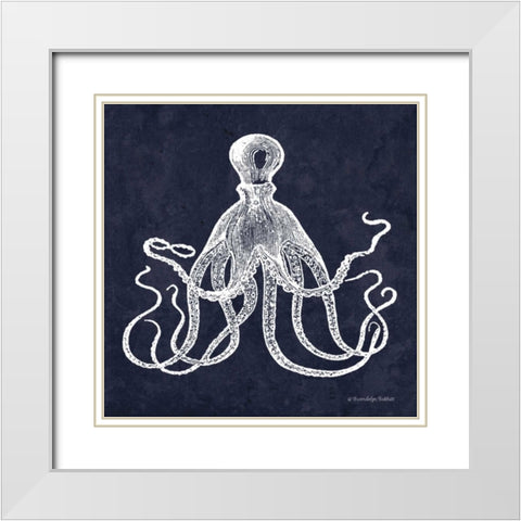 Octopi II White Modern Wood Framed Art Print with Double Matting by Babbitt, Gwendolyn