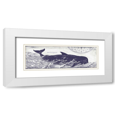 Whale on Cream I White Modern Wood Framed Art Print with Double Matting by Babbitt, Gwendolyn