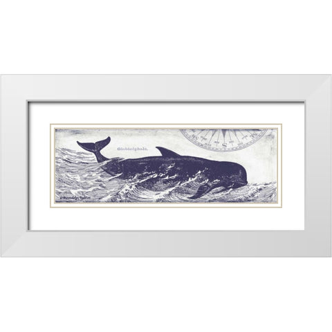 Whale on Cream I White Modern Wood Framed Art Print with Double Matting by Babbitt, Gwendolyn