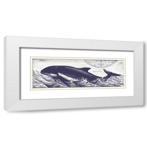 Whale on Cream II White Modern Wood Framed Art Print with Double Matting by Babbitt, Gwendolyn