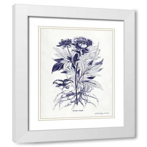 Indigo Botanical III White Modern Wood Framed Art Print with Double Matting by Babbitt, Gwendolyn