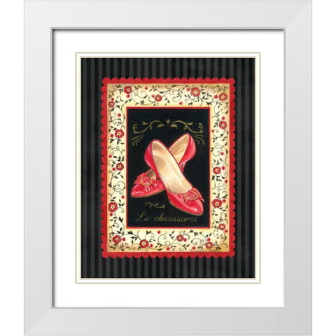 Dressed in Red III White Modern Wood Framed Art Print with Double Matting by Babbitt, Gwendolyn